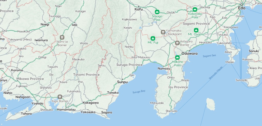 A historical map of Enshū Province or Hamamatsu.