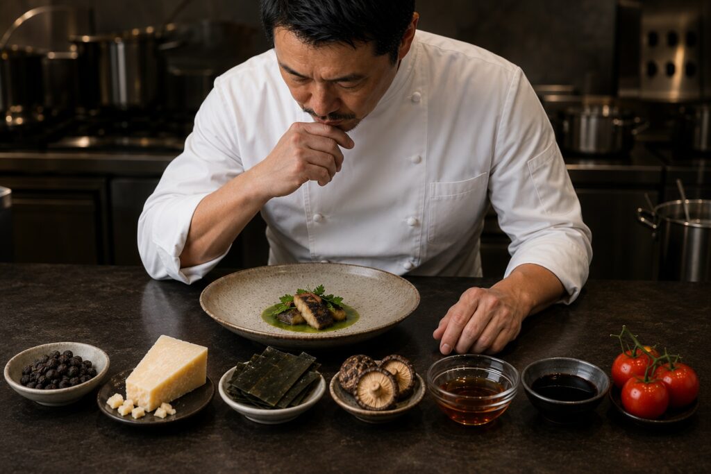 Professional chef exploring rare Japanese ingredients.
