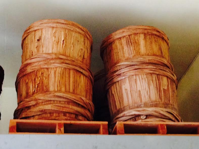 Traditional wooden used during salt maturation