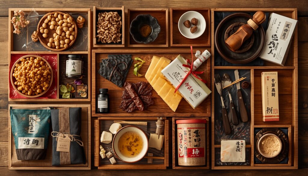 Luxury Japanese gourmet gift selection featuring authentic artisan foods.